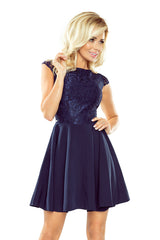 Dress MARTA blue with lace / Numoco 157-5