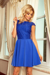 Dress MARTA green with lace / Numoco 157-9