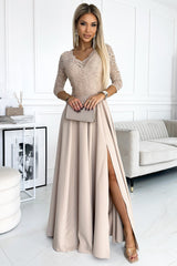 Long dress beige / 189675 Numoco-0