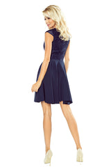 Dress MARTA navy blue with lace / Numoco 157-1-1