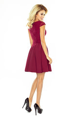 Dress MARTA burgundy with lace / Numoco 157-3-1