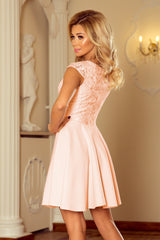 Dress MARTA pink with lace / Numoco 157-5-3