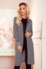 Coat with hood and pockets houndstooth / Numoco 218-6 -0