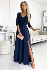 Evening dress navy blue 177069 Numoco-0