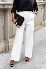 Women trousers white / 186376 IVON-0